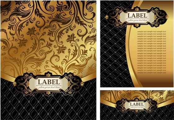 decorative cover templates luxury classic golden black decor