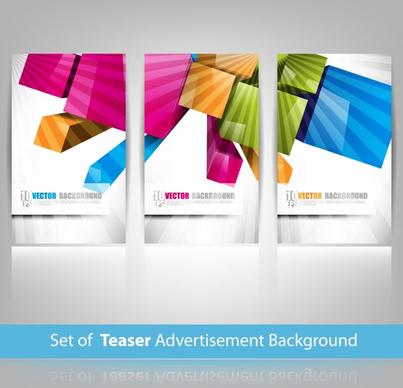 advertising background templates colorful modern 3d geometric