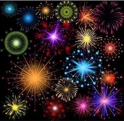 fireworks background template colorful dynamic sparkling decor