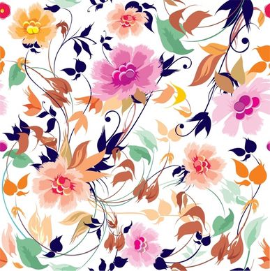 flowers pattern colorful dynamic bright classic design