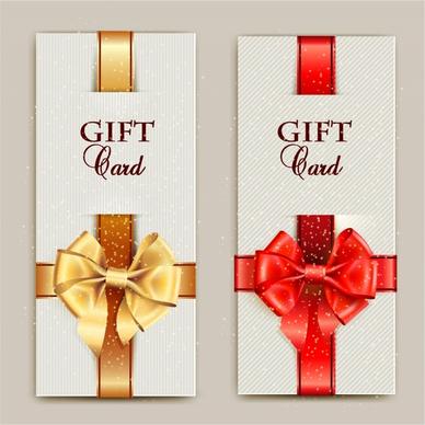 Gorgeous gift cards with bows and copy space