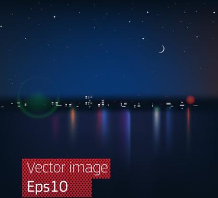 gorgeous night view of the 02 vector