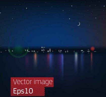 gorgeous night view vectors