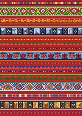 ethnic pattern template colorful flat horizontal symmetric shapes