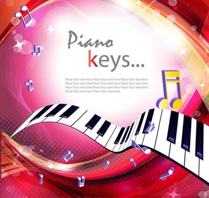 gorgeous piano key background 02 vector