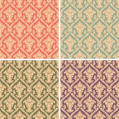 traditional pattern templates colored flat retro seamless symmetry