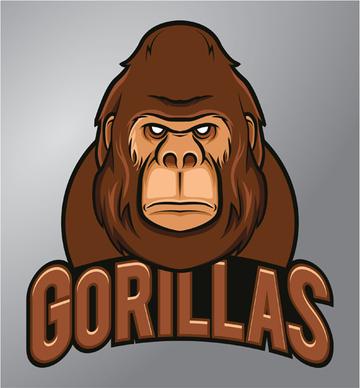 gorilla logo design vector
