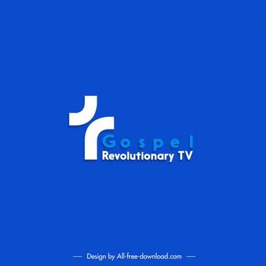 gospel revolutionary tv logotype elegant flat texts bended shapes design 