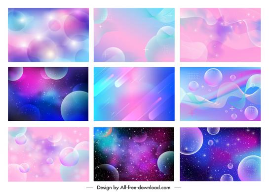gradient galaxy background templates collection modern dynamic 3d
