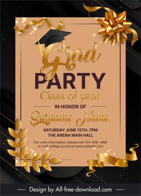 graduation party invitation card template modern 3d elegance 