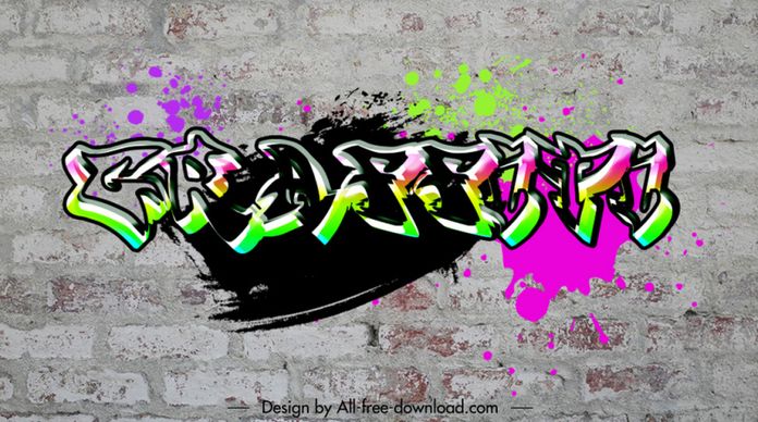 graffiti styles texts backdrop dynamic grunge design