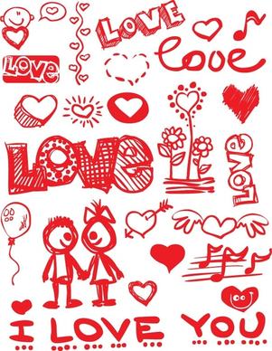 graffitistyle valentine day vector elements