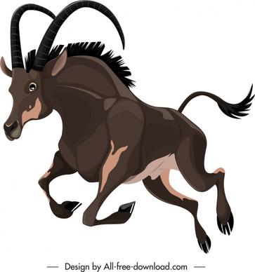 graminivore species icon antelope cartoon character sketch