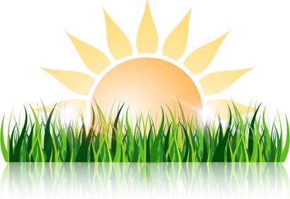 grass and sun vector background