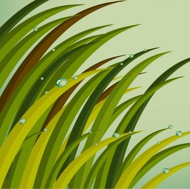 grass background green icons decoration dew droplets decor