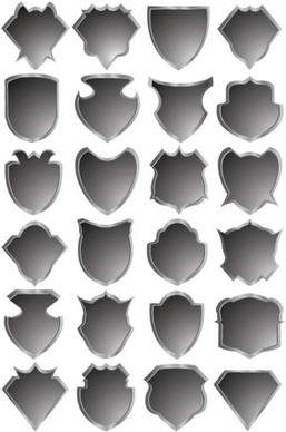 gray badge template vector
