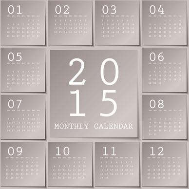 gray calendar15 notes style vector