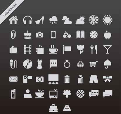 gray leisure series vector icons