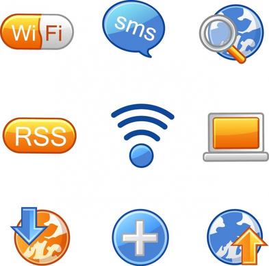 digital icons templates modern colored flat shapes