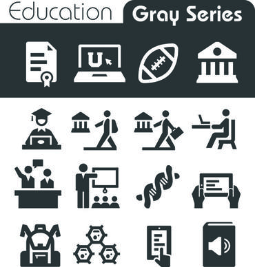gray series social icons vector set