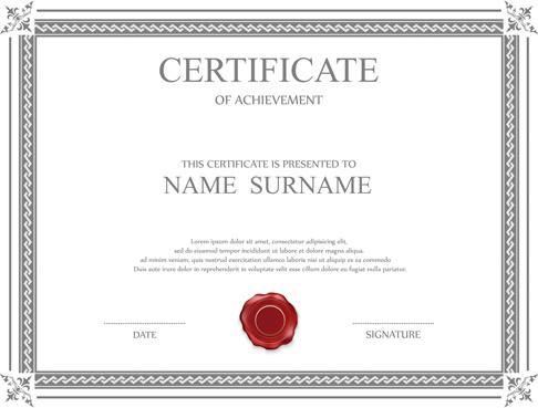 gray styles certificates template vector