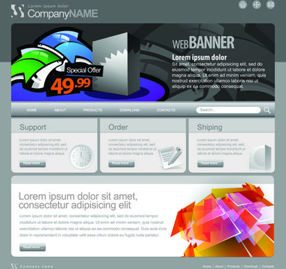 gray vector website templates design elements