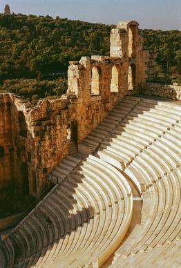 greece landscape picture contrast ancient colosseum heritage scene 