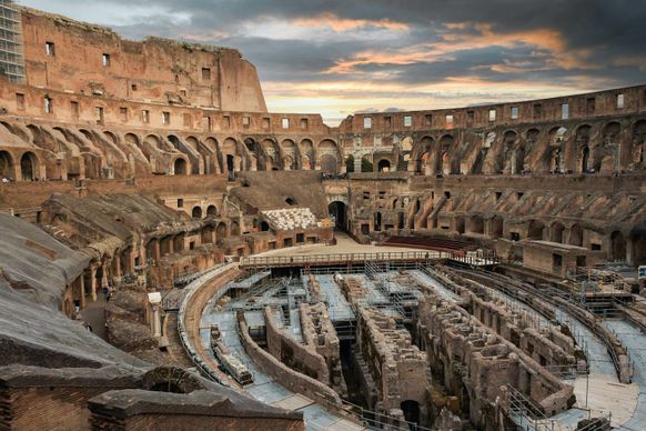 greece scenery picture empty ancient colosseum 