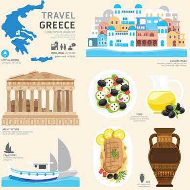 greece tourism elements vector