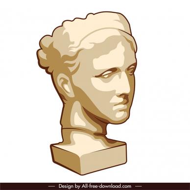 greek design element portrait statue sketch