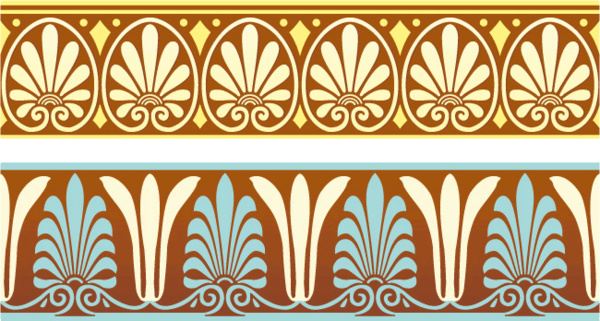 greek ornament pattern borders vector