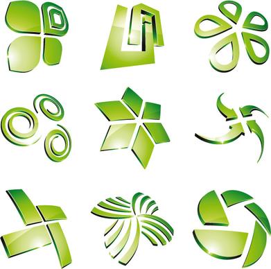 green 3d logo design vector