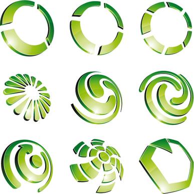 green 3d logo design vector