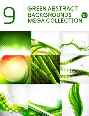 green abstract background art vector set