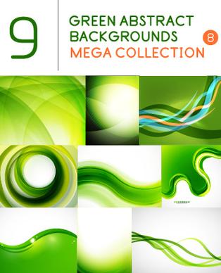 green abstract background art vector set