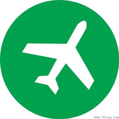 green airplane icon vector