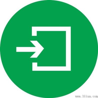 green arrow symbol icon vector