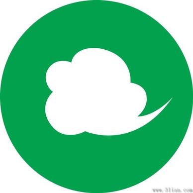 green background clouds icons vector