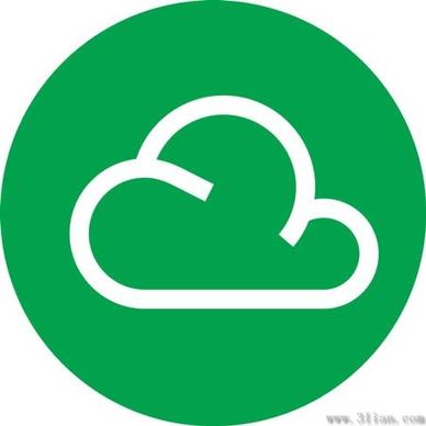 green background clouds icons vector