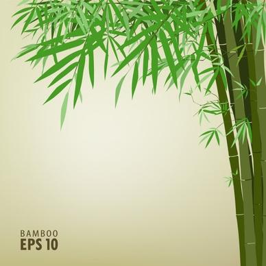 green bamboo background text template vector 2