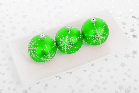 green bauble decorations