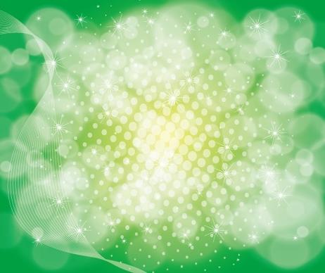green abstract bokeh background sparkling curves design