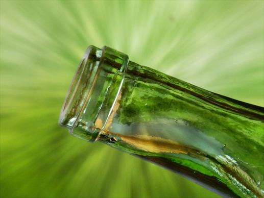 green bottle neck drink
