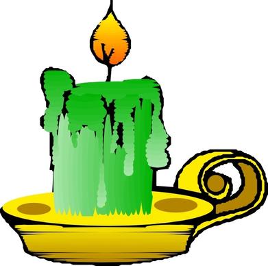Green Candle clip art