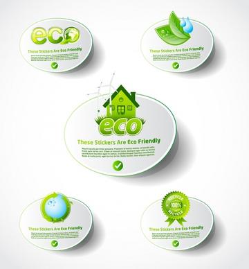 ecology label templates 3d paper cut green symbols
