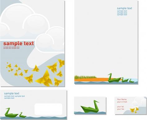 brochure card templates species origami sketch bright modern