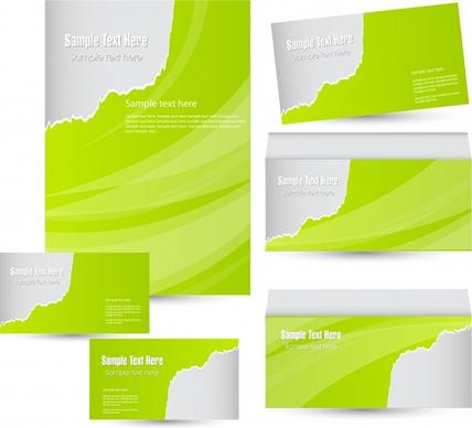 card brochure templates modern bright green abstract plain