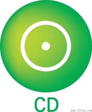 green cd icon vector