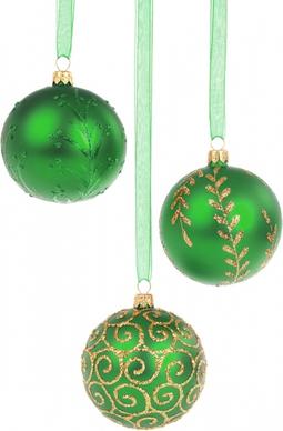 green christmas baubles