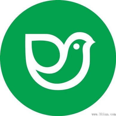 green design bird icon vector